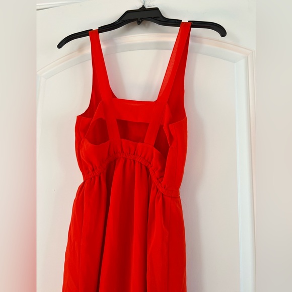 Silence + noise orange red midi dress. Size XS. - Picture 4 of 5